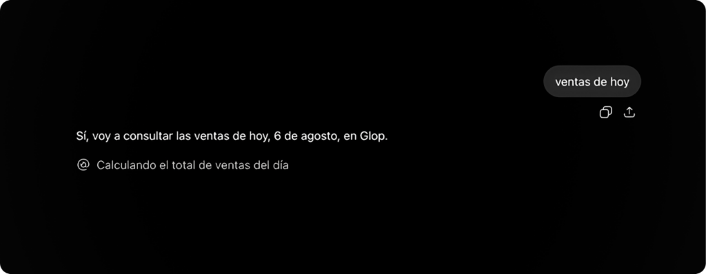 Consulta de ventas de Glop desde ChatGPT con Glop MCP