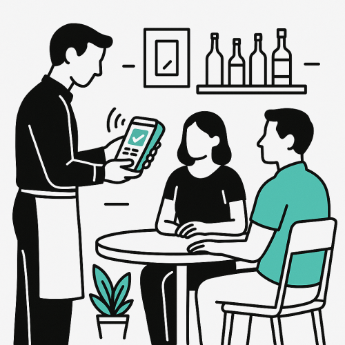Camarero datafono mesa